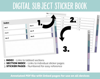 Blank Subject Digital Sticker Books | Destiny Theme | Goodnotes, iPad & Android