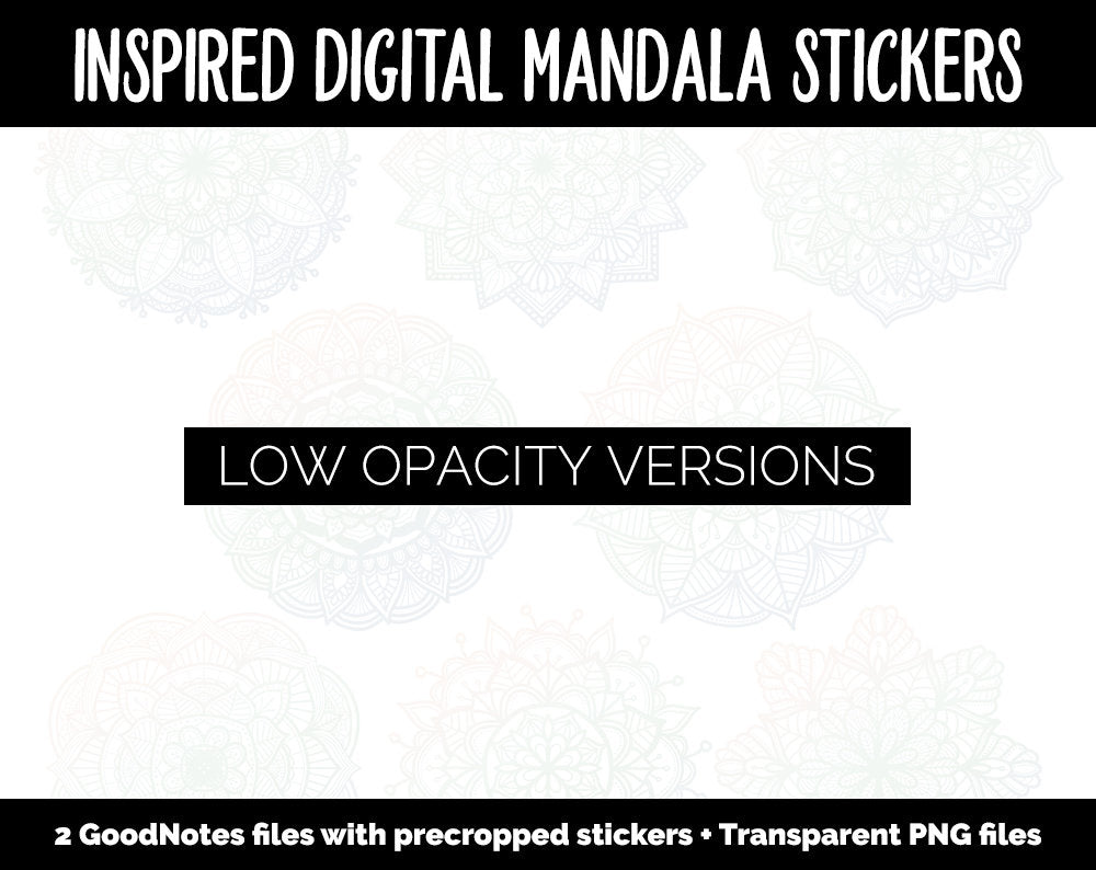Inspired Mandala Digital Planner Stickers | GoodNotes, iPad and Android | Gradient, Ombre, Coloring