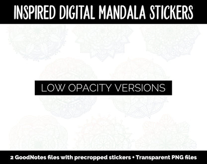 Inspired Mandala Digital Planner Stickers | GoodNotes, iPad and Android | Gradient, Ombre, Coloring