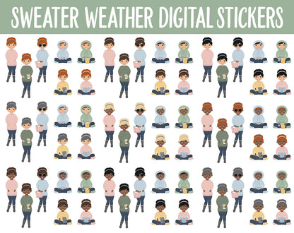 Sweater Weather Digital Sticker Mega Bundle | GoodNotes & iPad | September, Fall, Autumn, Papers, Work, Planner Girls, Adulting, Tasks