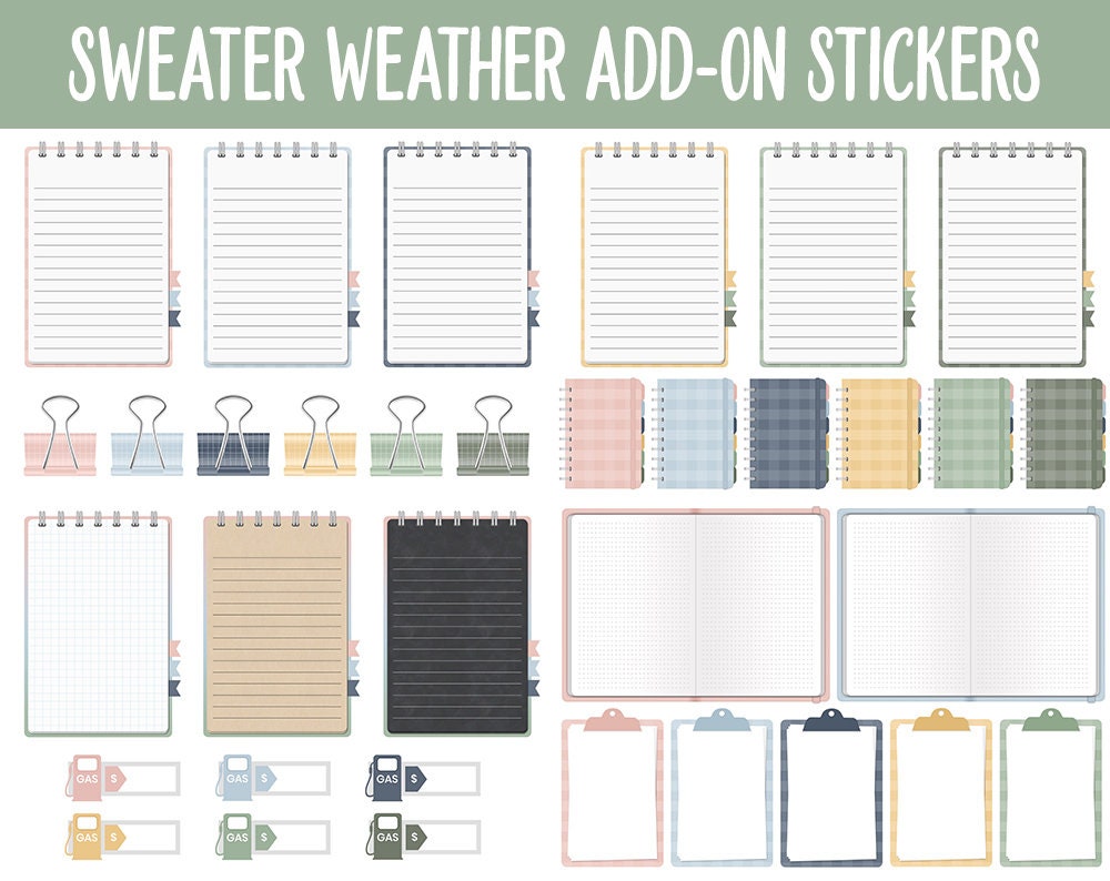 Sweater Weather Add-On Digital Stickers | GoodNotes & iPad | Trackers, Budget, Fitness, Health, Habits