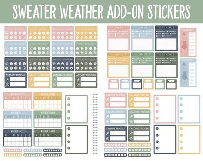 Sweater Weather Add-On Digital Stickers | GoodNotes & iPad | Trackers, Budget, Fitness, Health, Habits