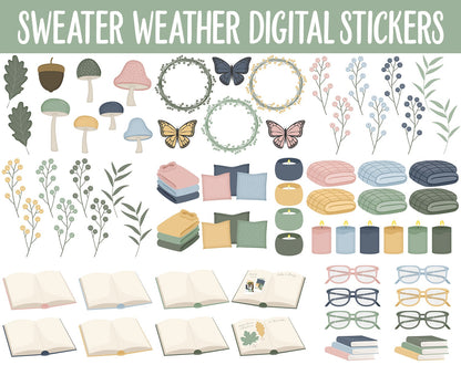 Sweater Weather Digital Sticker Mega Bundle | GoodNotes & iPad | September, Fall, Autumn, Papers, Work, Planner Girls, Adulting, Tasks