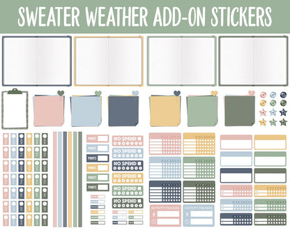 Sweater Weather Add-On Digital Stickers | GoodNotes & iPad | Trackers, Budget, Fitness, Health, Habits