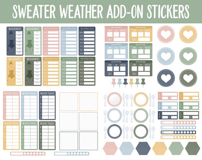 Sweater Weather Add-On Digital Stickers | GoodNotes & iPad | Trackers, Budget, Fitness, Health, Habits