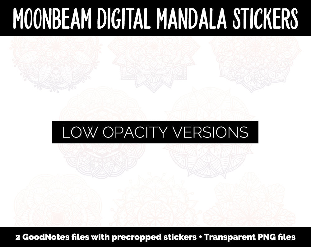 Moonbeam Mandala Digital Planner Stickers | GoodNotes, iPad and Android | Gradient, Ombre, Coloring
