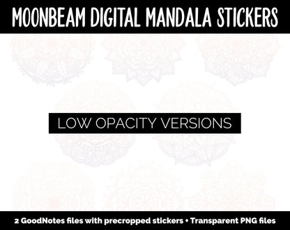 Moonbeam Mandala Digital Planner Stickers | GoodNotes, iPad and Android | Gradient, Ombre, Coloring