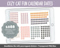 Cozy Cat Fun Calendar Date Digital Stickers | GoodNotes, iPad and Android