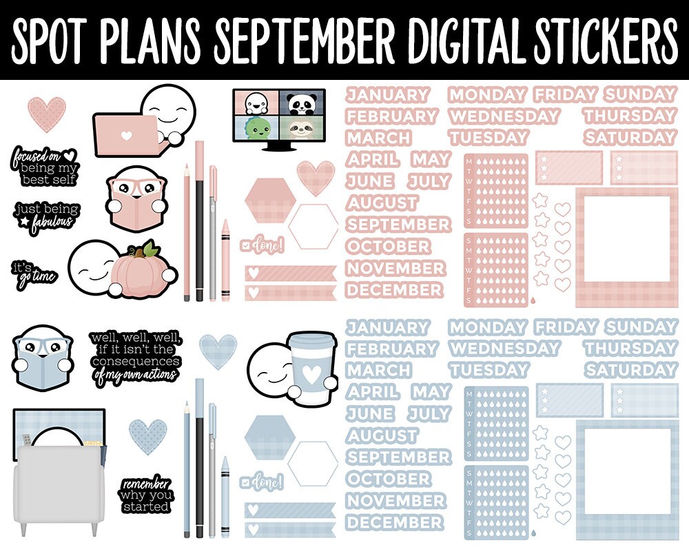 Spot Plans September Digital Stickers | GoodNotes, iPad and Android | Sassy, Fall, Adulting, Planning, Funny