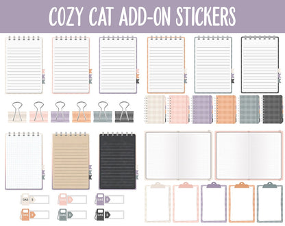 Cozy Cat Add-On Digital Stickers | GoodNotes & iPad | Trackers, Budget, Fitness, Health, Habits