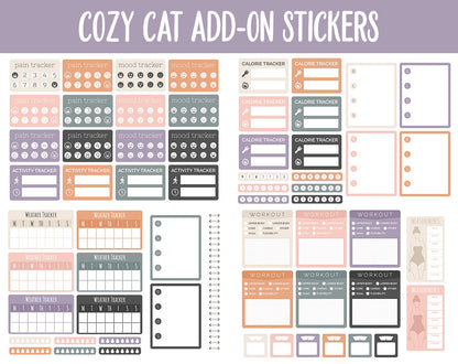 Cozy Cat Add-On Digital Stickers | GoodNotes & iPad | Trackers, Budget, Fitness, Health, Habits