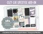 Cozy Cat Lifestyle Add-On Digital Stickers | GoodNotes & iPad | TV, Playlist, Travel, Reading, Work, Groceries