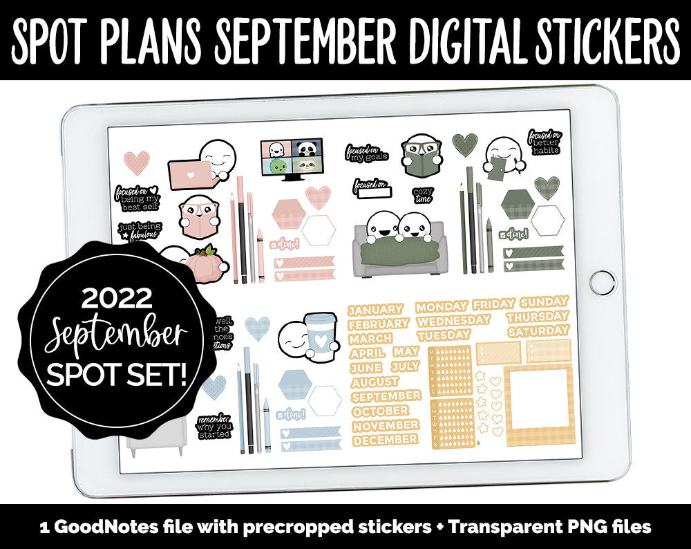 Spot Plans September Digital Stickers | GoodNotes, iPad and Android | Sassy, Fall, Adulting, Planning, Funny