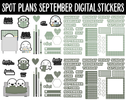 Spot Plans September Digital Stickers | GoodNotes, iPad and Android | Sassy, Fall, Adulting, Planning, Funny