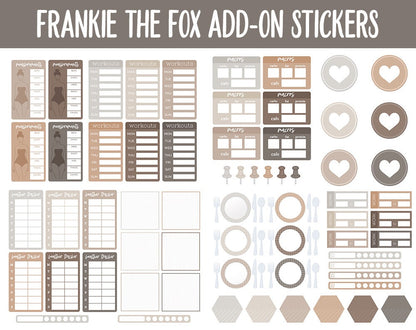 Frankie the Fox Add-On Digital Stickers | GoodNotes & iPad | Trackers, Budget, Fitness, Health, Habits