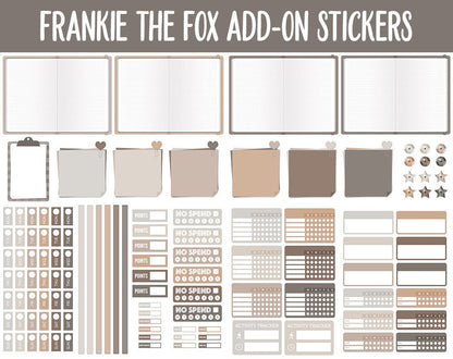 Frankie the Fox Add-On Digital Stickers | GoodNotes & iPad | Trackers, Budget, Fitness, Health, Habits