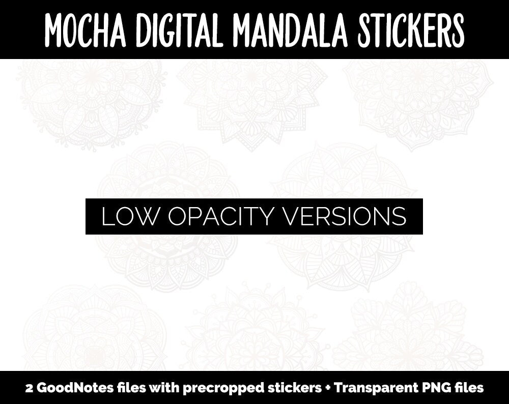 Mocha Mandala Digital Planner Stickers | GoodNotes, iPad and Android | Gradient, Ombre, Coloring