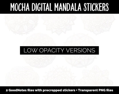 Mocha Mandala Digital Planner Stickers | GoodNotes, iPad and Android | Gradient, Ombre, Coloring
