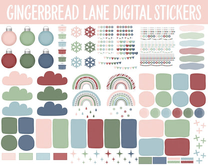 Gingerbread Lane Digital Sticker Mega Bundle | GoodNotes & iPad | December, Winter, Christmas, Chores, Work, Kawaii, Adulting, Tasks