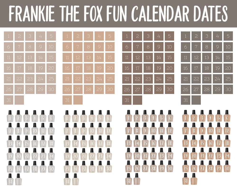 Frankie the Fox Fun Calendar Date Digital Stickers | GoodNotes, iPad and Android