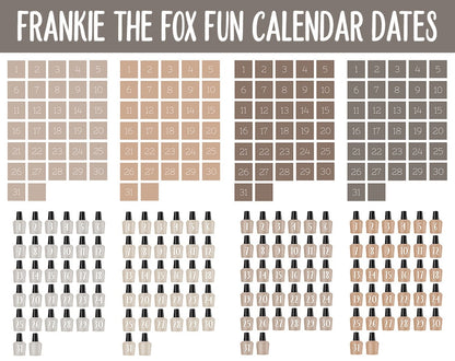 Frankie the Fox Fun Calendar Date Digital Stickers | GoodNotes, iPad and Android