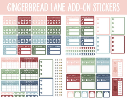 Gingerbread Lane Add-On Digital Stickers | GoodNotes & iPad | Trackers, Budget, Fitness, Health, Habits
