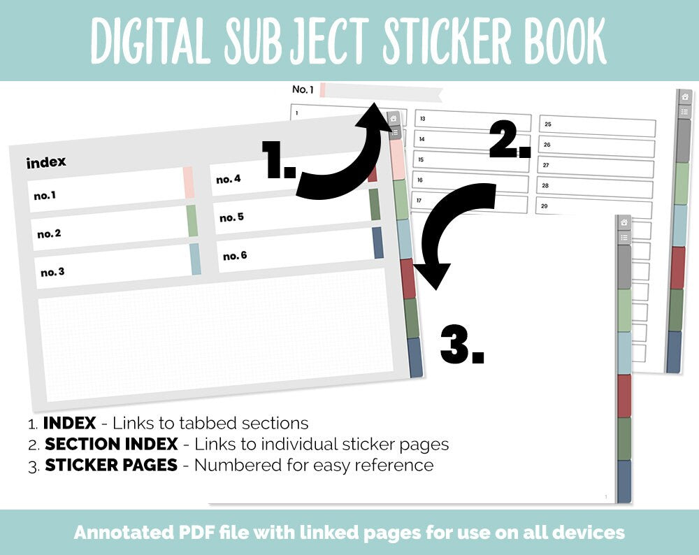 Blank Subject Digital Sticker Books | Festive Theme | Goodnotes, iPad & Android