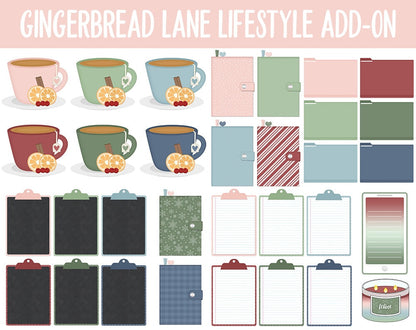 GIngerbread Lane Lifestyle Add-On Digital Stickers | GoodNotes & iPad | TV, Playlist, Travel, Reading, Work, Groceries