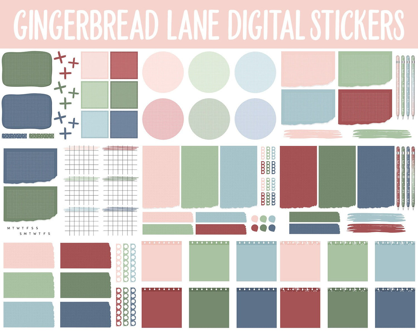 Gingerbread Lane Digital Sticker Mega Bundle | GoodNotes & iPad | December, Winter, Christmas, Chores, Work, Kawaii, Adulting, Tasks