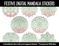 Festive Mandala Digital Planner Stickers | GoodNotes, iPad and Android | Gradient, Ombre, Coloring