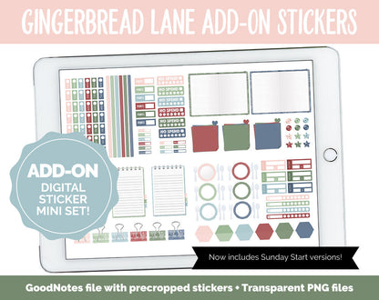 Gingerbread Lane Add-On Digital Stickers | GoodNotes & iPad | Trackers, Budget, Fitness, Health, Habits