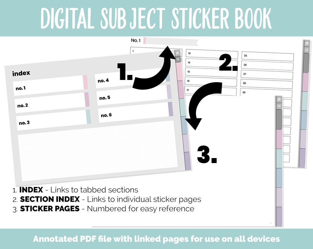 Blank Subject Digital Sticker Books | Amore Theme
