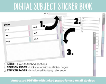 Blank Subject Digital Sticker Books | Amore Theme