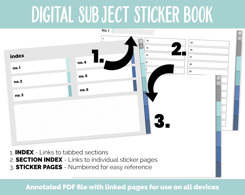 Blank Subject Digital Sticker Books | Lakeside Theme | Goodnotes, iPad & Android