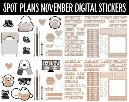 Spot Plans November Digital Stickers | GoodNotes, iPad and Android | Sassy, Fall, Adulting, Planning, Funny