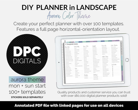 DIY Landscape Digital Planner | Aurora Theme | Goodnotes, iPad & Android