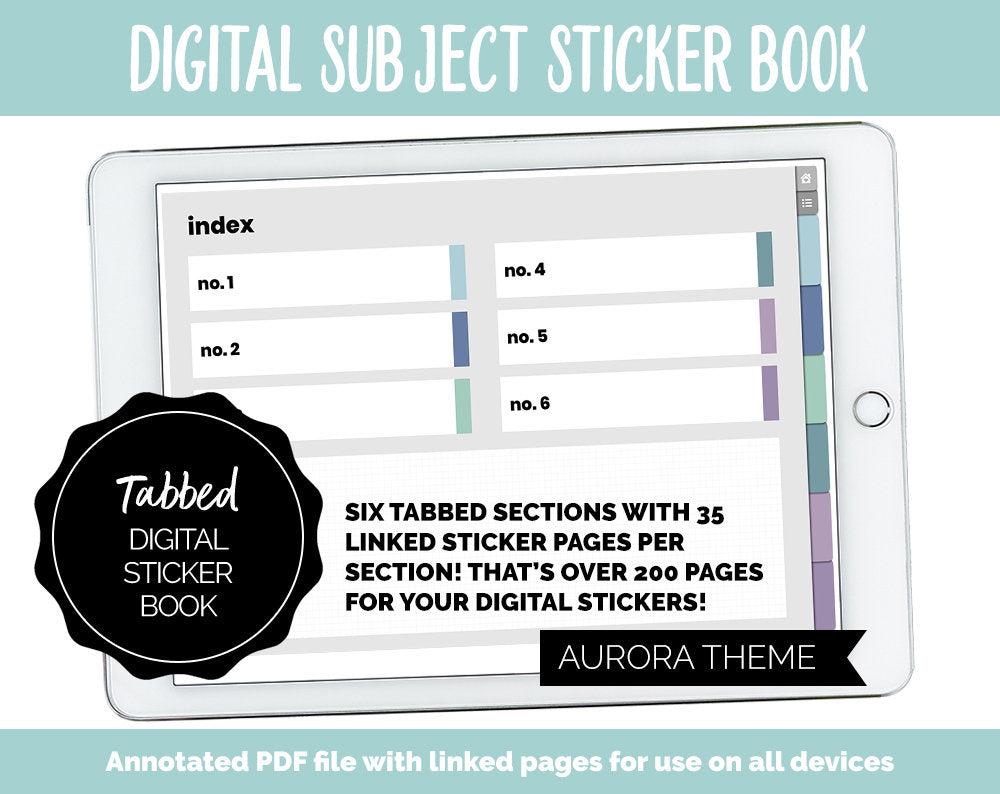 Blank Subject Digital Sticker Books | Aurora Theme