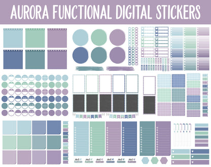 Aurora Functional Digital Sticker Set