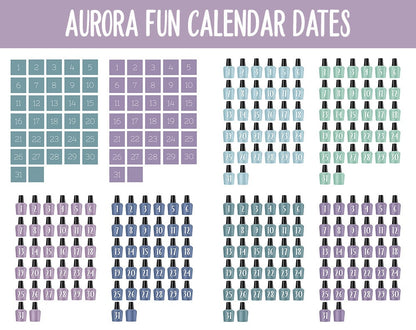 Aurora Fun Calendar Date Digital Stickers