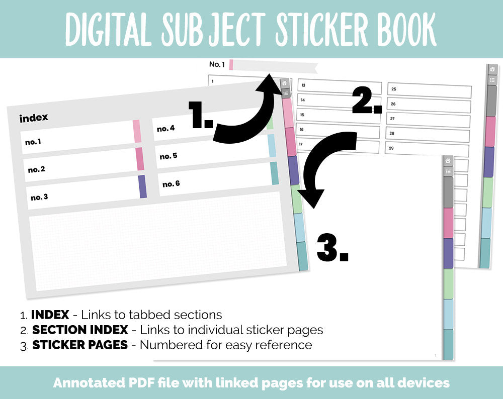 Blank Subject Digital Sticker Books | Borealis Theme
