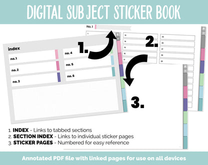 Blank Subject Digital Sticker Books | Borealis Theme