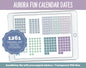 Aurora Fun Calendar Date Digital Stickers