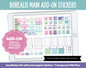 Borealis Add-On Digital Stickers | GoodNotes & iPad | Trackers, Budget, Meal Planning, Health, Habits