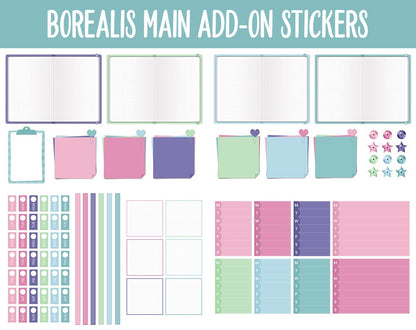 Borealis Add-On Digital Stickers | GoodNotes & iPad | Trackers, Budget, Meal Planning, Health, Habits