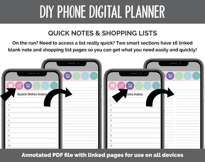 DIY Phone Digital Planner | Borealis Theme | Goodnotes, iPad & Android | Hobonichi, Planner, Notebook