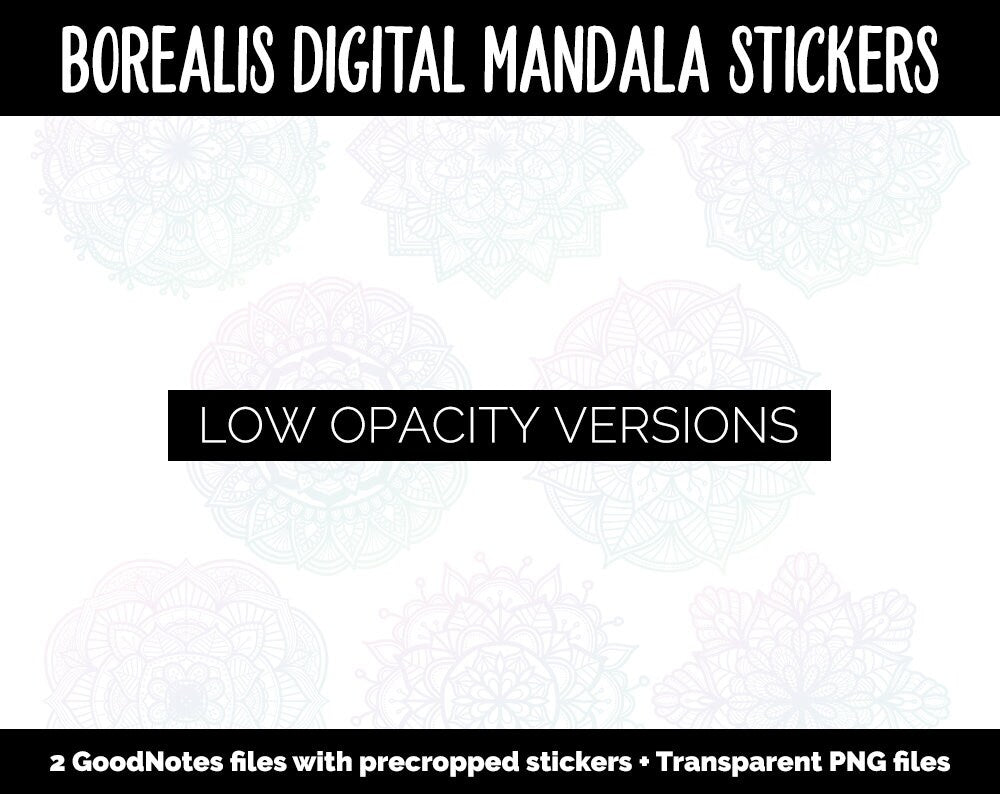 Borealis Mandala Digital Planner Stickers | GoodNotes, iPad and Android | Gradient, Ombre, Coloring
