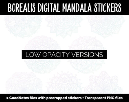 Borealis Mandala Digital Planner Stickers | GoodNotes, iPad and Android | Gradient, Ombre, Coloring