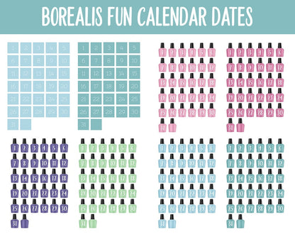 Borealis Fun Calendar Date Digital Stickers | GoodNotes, iPad and Android