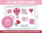 Love Vibes Digital Planner Stickers | GoodNotes, iPad and Android | Borealis Theme | Anniversary, Valentine, Wedding, Romance