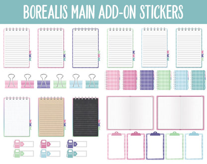 Borealis Add-On Digital Stickers | GoodNotes & iPad | Trackers, Budget, Meal Planning, Health, Habits